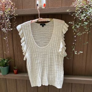 J. Crew Ruffle Sweater Tank in linen blend